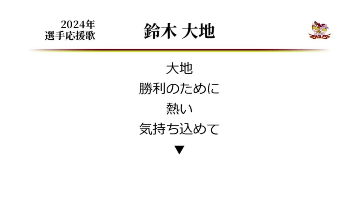 東北楽天ゴールデンイーグルス 鈴木大地 応援歌 [MIDI]