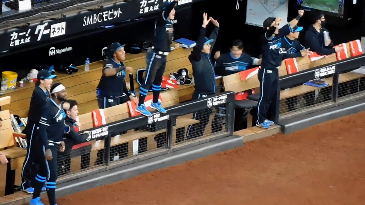 【日本ハム】松本剛選手 8回裏 貴重な追加点となるタイムリーの瞬間 ベンチの様子【2024年4月20日】