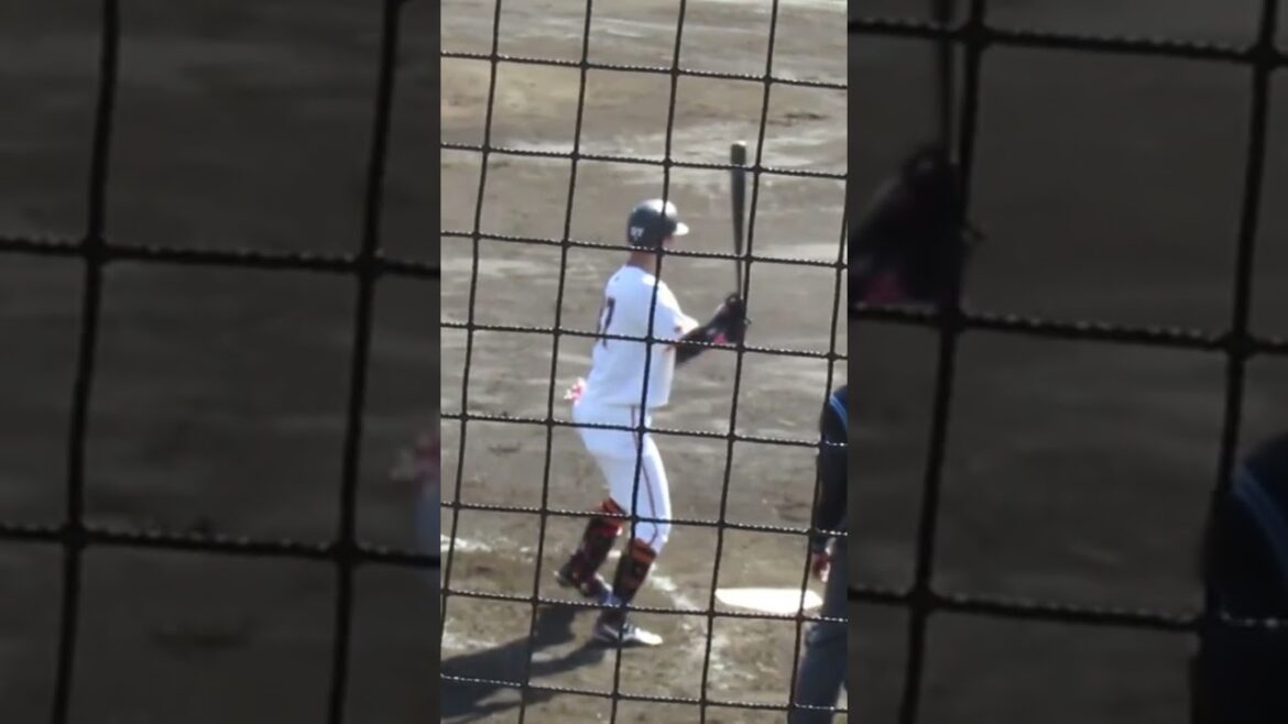 若林晃弘のバッティングフォーム（練習試合 読売ジャイアンツ対 尚武フェニックス2024年3月3日）