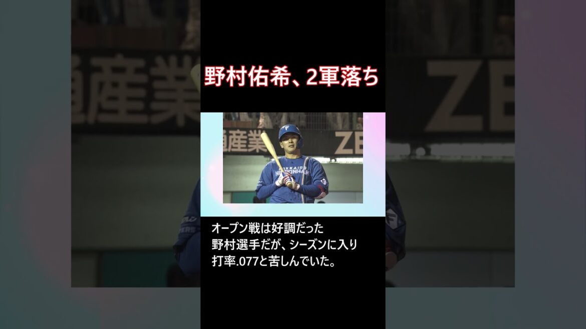 日本ハム、野村佑希2軍降格 #shorts