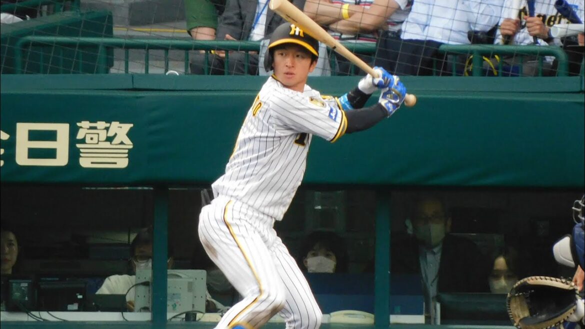 近本光司 引っ張り込んでライト前ヒット 先発全員安打まで残り1人 近本光司 引っ張り込んでライト前ヒット 先発全員安打まで残り1人