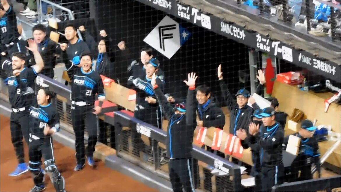 【日本ハム】水野達稀選手 7回裏 同点タイムリー3ベースの瞬間 ベンチの様子【2024年4月19日】