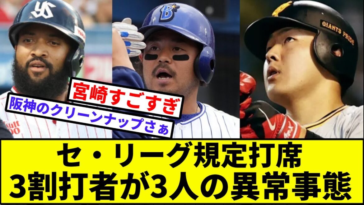 【阪神3人、被弾】セ・リーグ規定打席3割打者が3人の異常事態【なんJ反応】【プロ野球反応集】【2chスレ】【1分動画】【5chスレ】【ヤクルト】【巨人】【横浜DeNAベイスターズ】