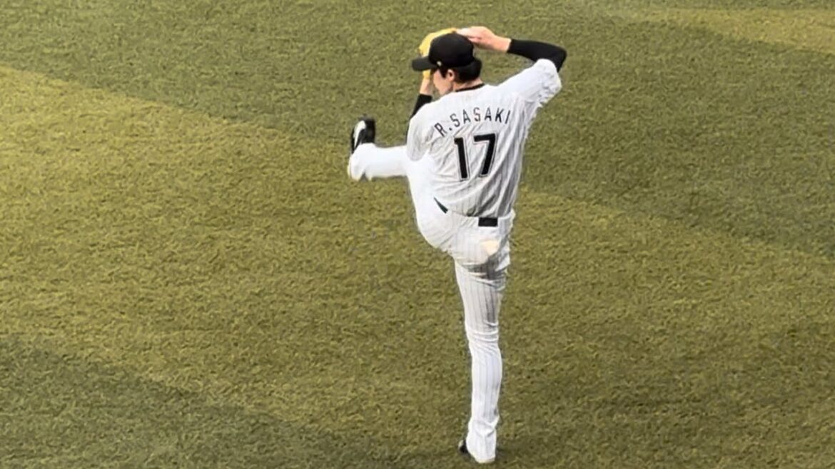 佐々木朗希 試合前の投球練習 2024/4/23 ロッテ vs ソフトバンク #chibalotte