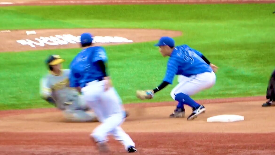 祐大の肩やばすぎ！ 余裕で近本刺した山本祐大の盗塁阻止！ 横浜DeNAベイスターズ 2024/4/23