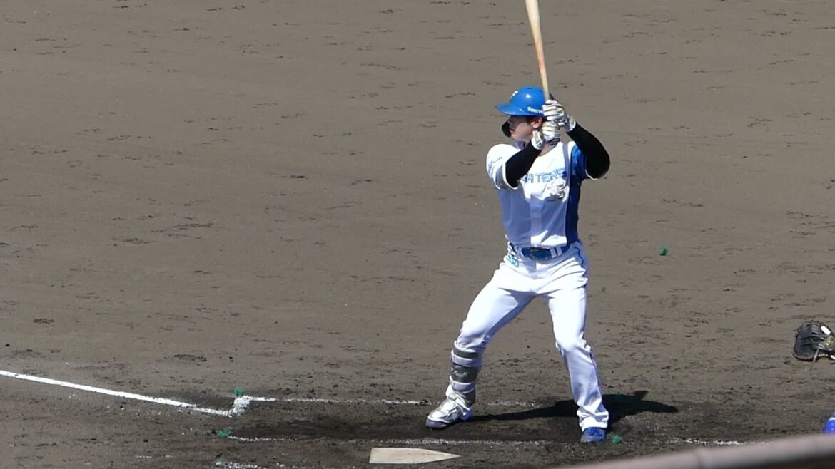 2024年4月25日 イースタンリーグ 北海道日本ハムー横浜DeNA 福田 光輝　選手第2号同点ソロホームラン（定点カメラ）