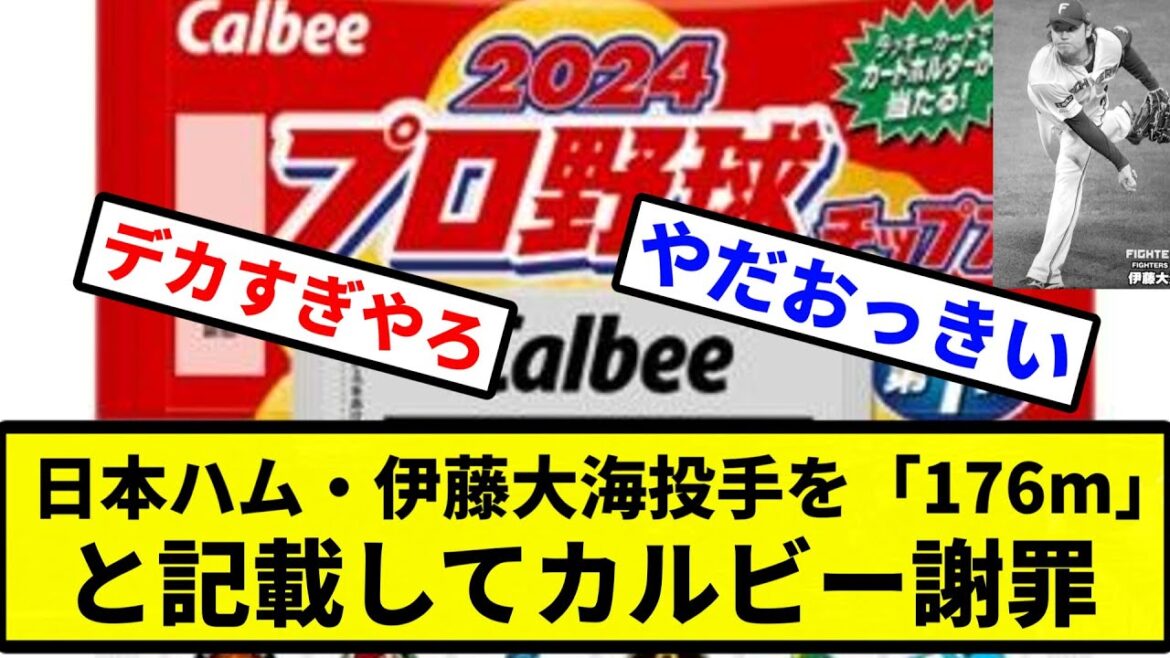 【でかすぎやろ！！】「プロ野球チップス」で誤字　日本ハム・伊藤大海投手を「176m」と記載してカルビー謝罪【プロ野球反応集】【2chスレ】【1分動画】【5chスレ】
