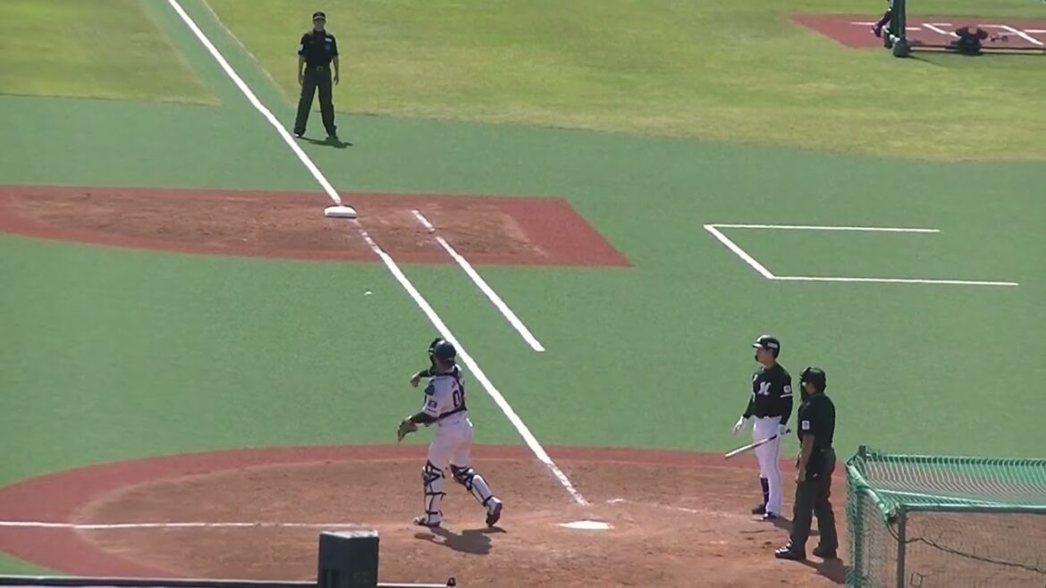 ロッテ菅野剛士フォアボールを選んで出塁【ヤクルトスワローズ対 千葉ロッテマリーンズ イースタン2024年4月19日】