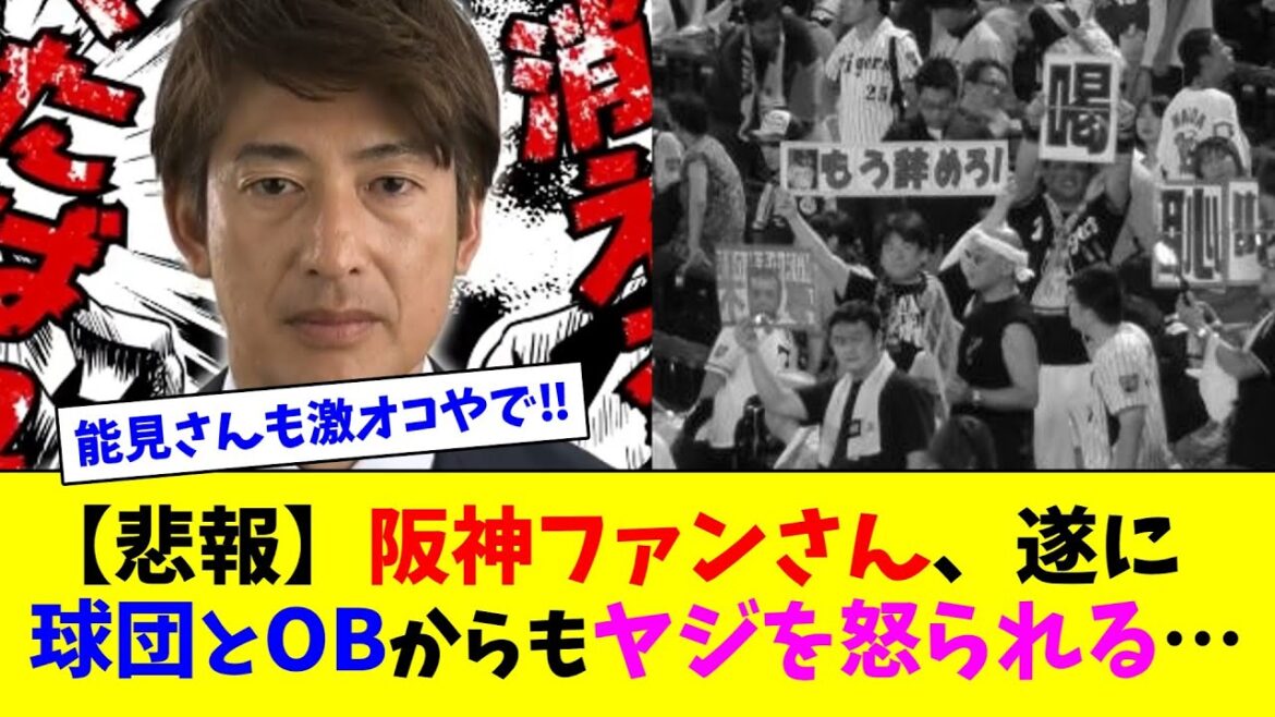 【悲報】阪神ファンさん、遂に球団とOBからもヤジを怒られる…【ネット反応集】