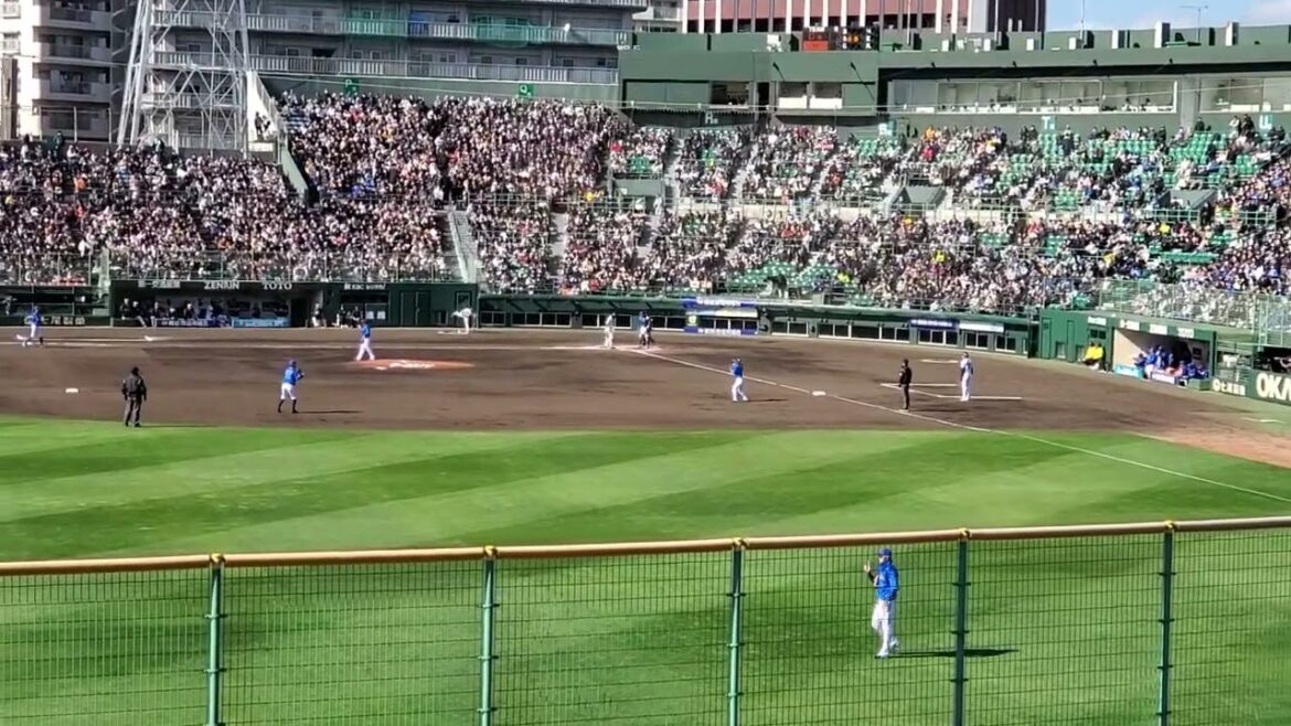 20240302　ｷﾀｷｭｳに響く♪【川瀬晃 応援歌】福岡ｿﾌﾄﾊﾞﾝｸﾎｰｸｽ　OP戦@北九州市民球場･外野ﾚﾌﾄ ｵｰﾌﾟﾝ戦