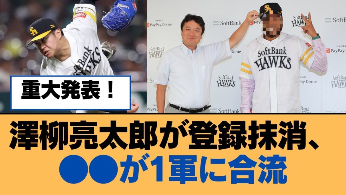 澤柳亮太郎が登録抹消、●●が1軍に合流【ホークス・ソフトバンクホークス】 澤柳亮太郎が登録抹消、●●が1軍に合流【ホークス・ソフトバンクホークス】