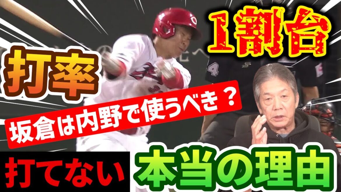 【坂倉将吾低迷の理由】坂倉はキャッチャー１本じゃなく内野もやらせるべきなのか？打率は一時期１割台にも…違う！坂倉が打てない本当の理由はそんな事じゃない【高橋慶彦】【広島東洋カープ】【プロ野球OB】