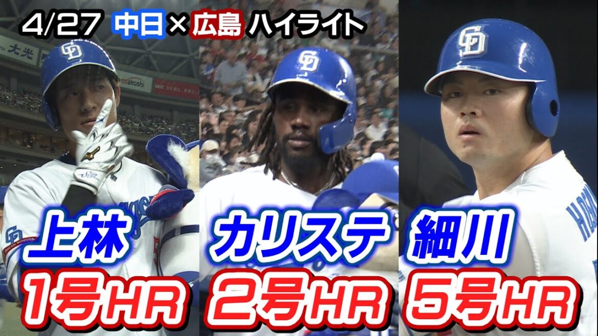 4/27 中日×広島 ハイライト 4/27 中日×広島 ハイライト