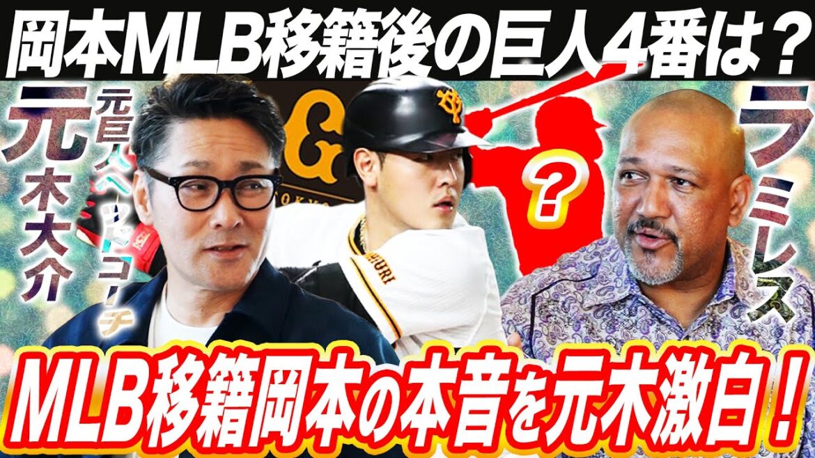 【証言】元巨人ヘッド元木大介が岡本和真メジャー移籍の可能性は？移籍したら巨人4番は誰になるのか⁉︎【元木大介コラボ①】