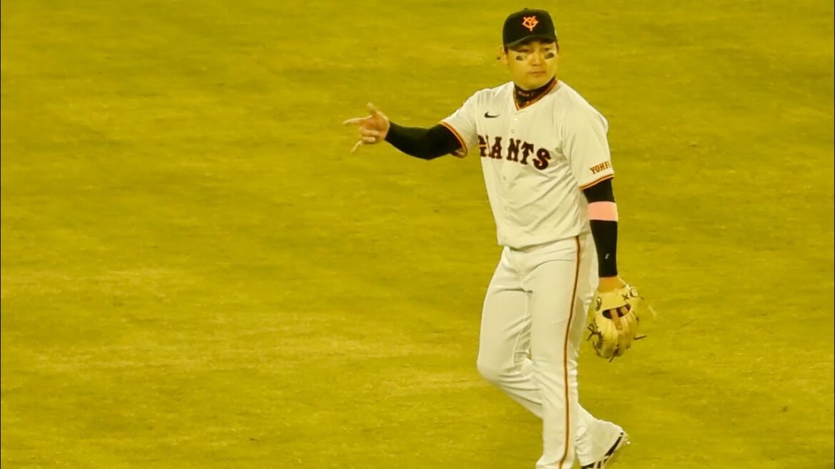 【巨人対中日】2024/4/23(火) 5回表　強肩レーザービーム発射する丸佳浩と好守備で先発山﨑伊織を救って観客も魅了する吉川尚輝！inひたちなか市民球場