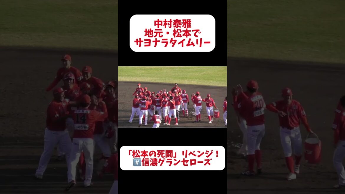 【松本の死闘リベンジ】地元、中村泰雅のタイムリーでサヨナラ勝ち！#信濃グランセローズ#BCリーグ