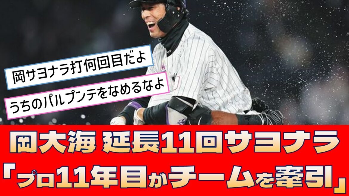 【ロッテ 岡大海】延長11回サヨナラ「プロ11年目がチームを牽引」【プロ野球 2ch 5ch なんJ】