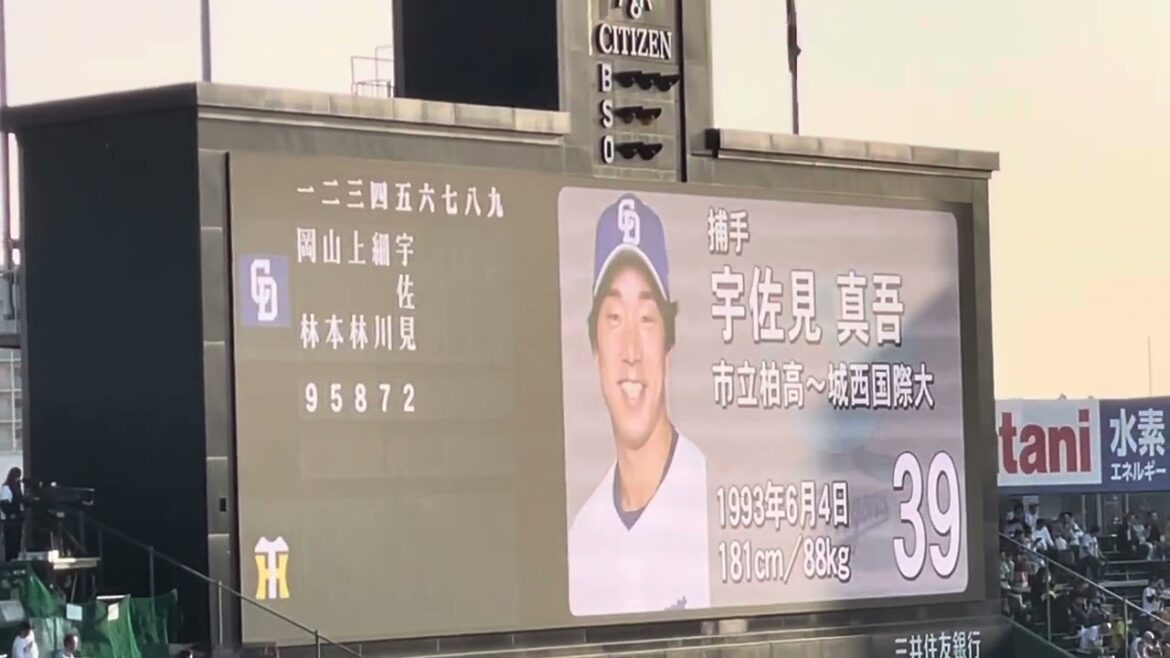 【24.初聖地】 レフトスタンドから #中日ドラゴンズ ✨#スタメン発表 🐉先発 #メヒア 投手 24.4.19.🆚  #阪神タイガース 🏟️#阪神甲子園球場