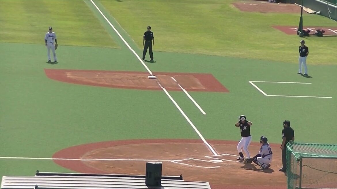 髙部瑛斗 強風でぐんぐん伸びるセンターオーバーの二塁打を放つ【ヤクルトスワローズ対 千葉ロッテマリーンズ イースタン2024年4月19日】