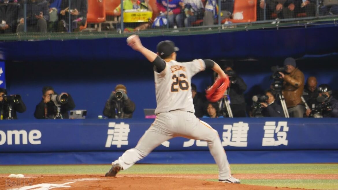 読売ジャイアンツ 内海哲也 投球フォーム セットポジション（スローモーション）