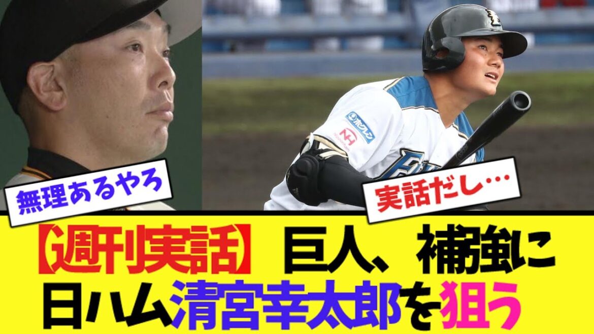 【週刊実話】巨人、補強に日ハム・清宮幸太郎を狙う【ネット反応集】 【週刊実話】巨人、補強に日ハム・清宮幸太郎を狙う【ネット反応集】