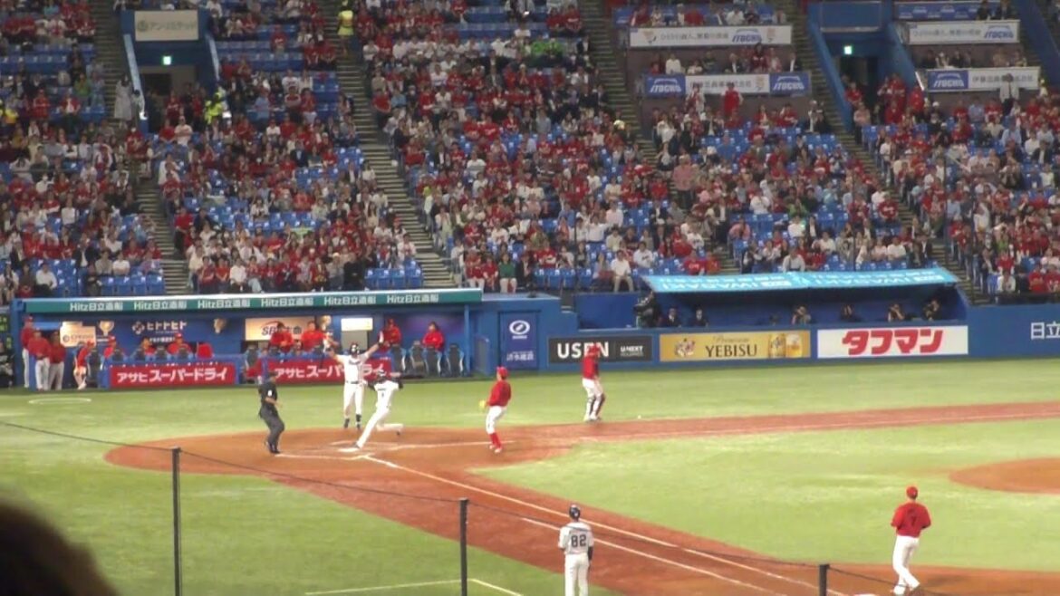 広島 中﨑翔太 ワイルドピッチで失点　塩見泰隆が好走塁で1点　ヤクルト vs 広島　2024年4月25日(木)