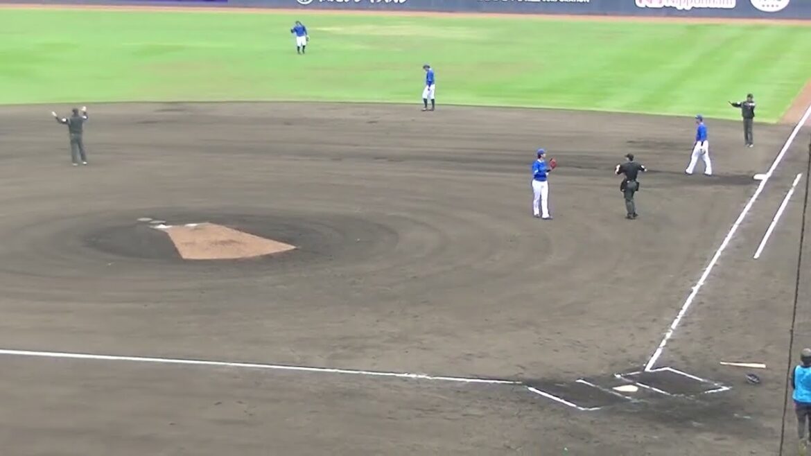 ファイターズ代打 水谷瞬がヒットでスティーブンソンの場面（2024年4月23日 日本ハムファイターズ対 横浜DeNAベイスターズ 2軍）