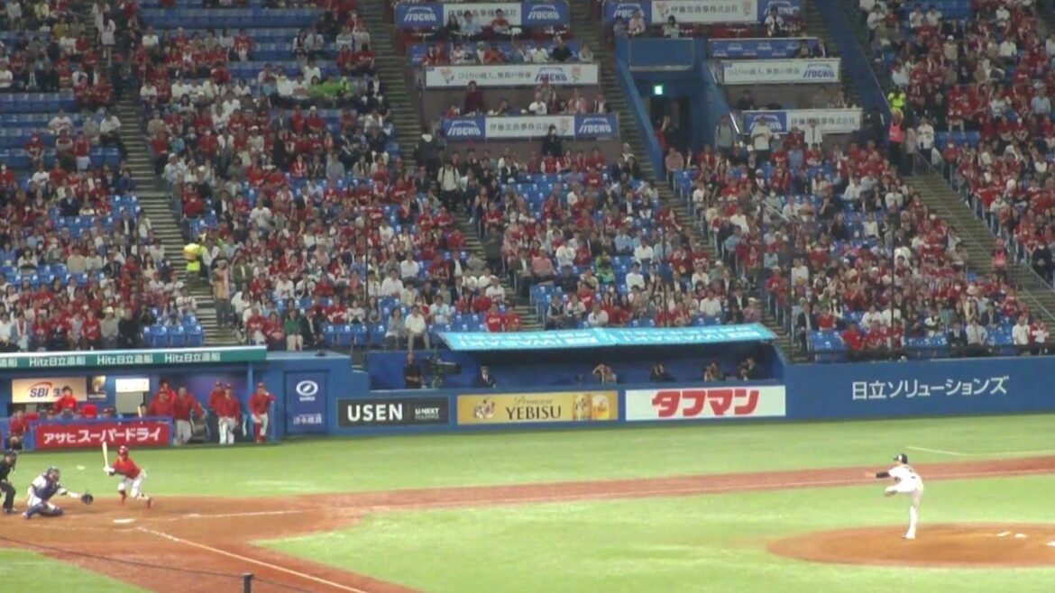 広島 上本崇司 デッドボール　ヤクルト vs 広島　2024年4月25日(木)