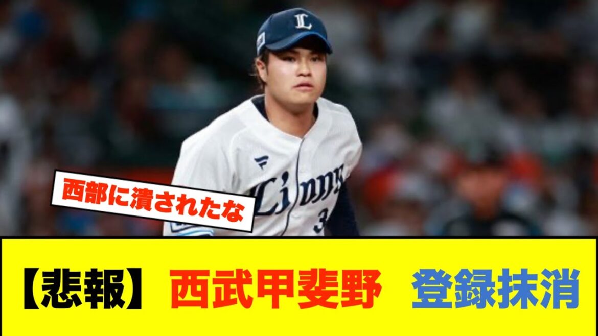 【悲報】西武甲斐野  登録抹消【なんJなんG野球反応】【2ch 5ch】