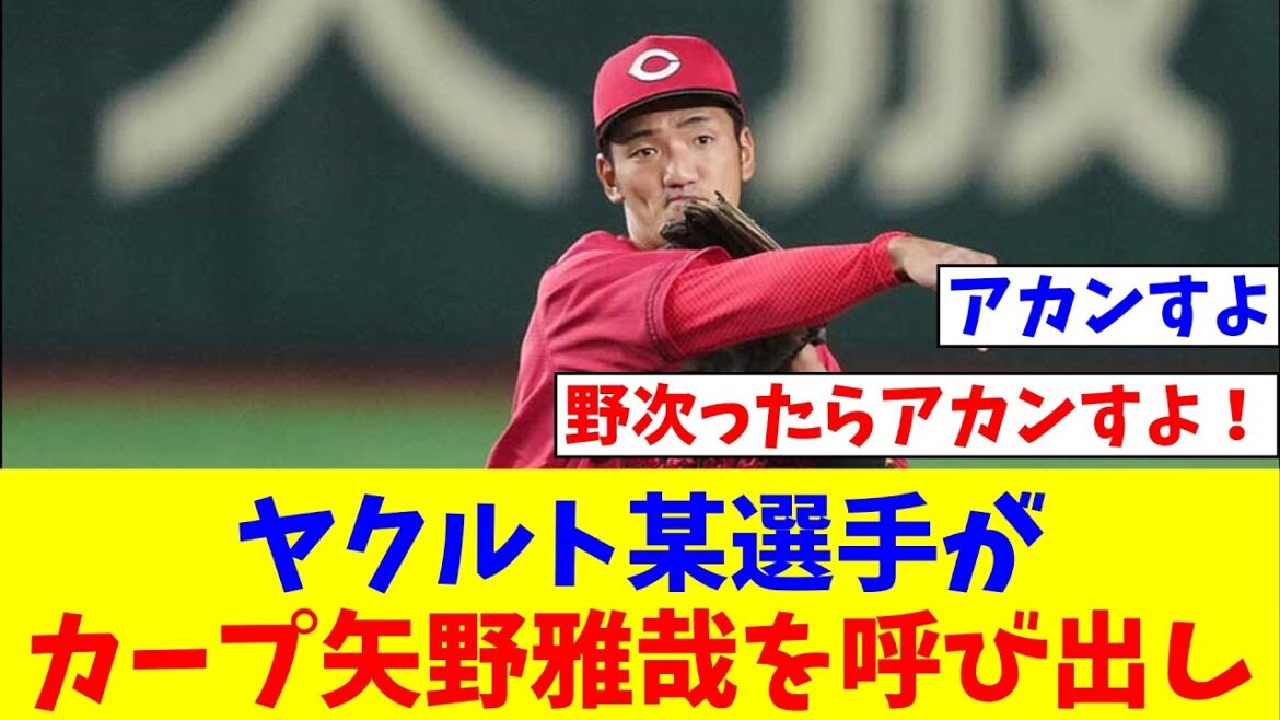 ヤクルト某選手がカープ矢野雅哉を呼び出し一触即発【なんJ反応】【プロ野球反応集】【2chスレ】【5chスレ】