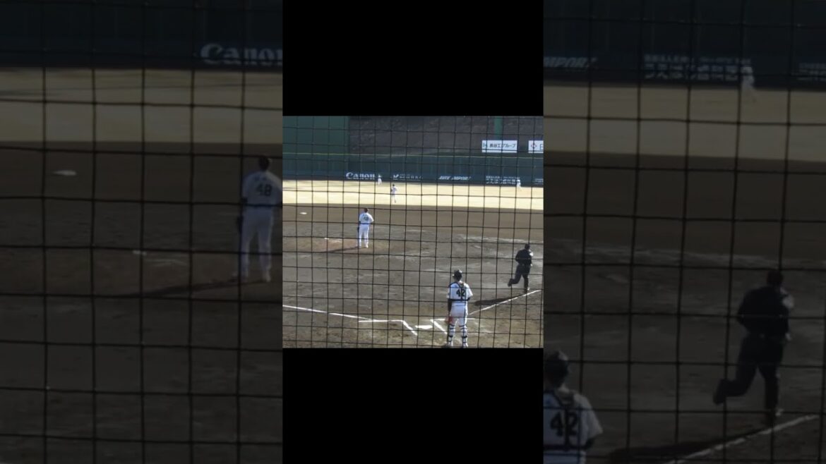 増田陸センターへツーベースヒットを放つ（練習試合 読売ジャイアンツ対 尚武フェニックス2024年3月3日）