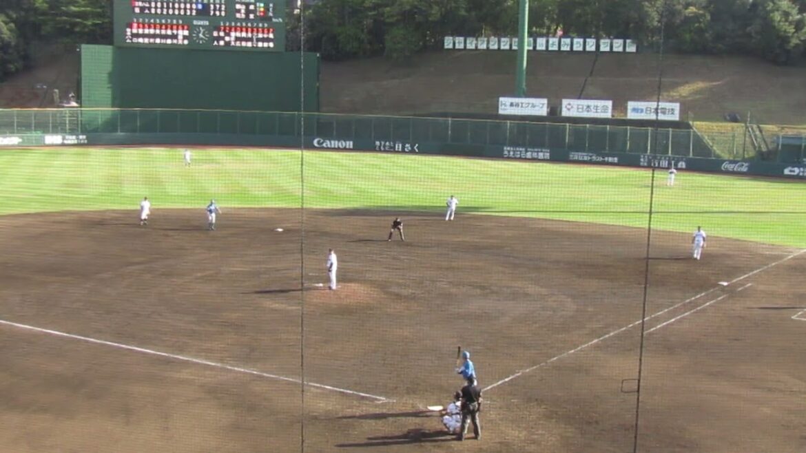 阪口 樂を打ち取る馬場皐輔2024年4月16日 イースタンリーグ読売ジャイアンツ 対 日本ハムファイターズ