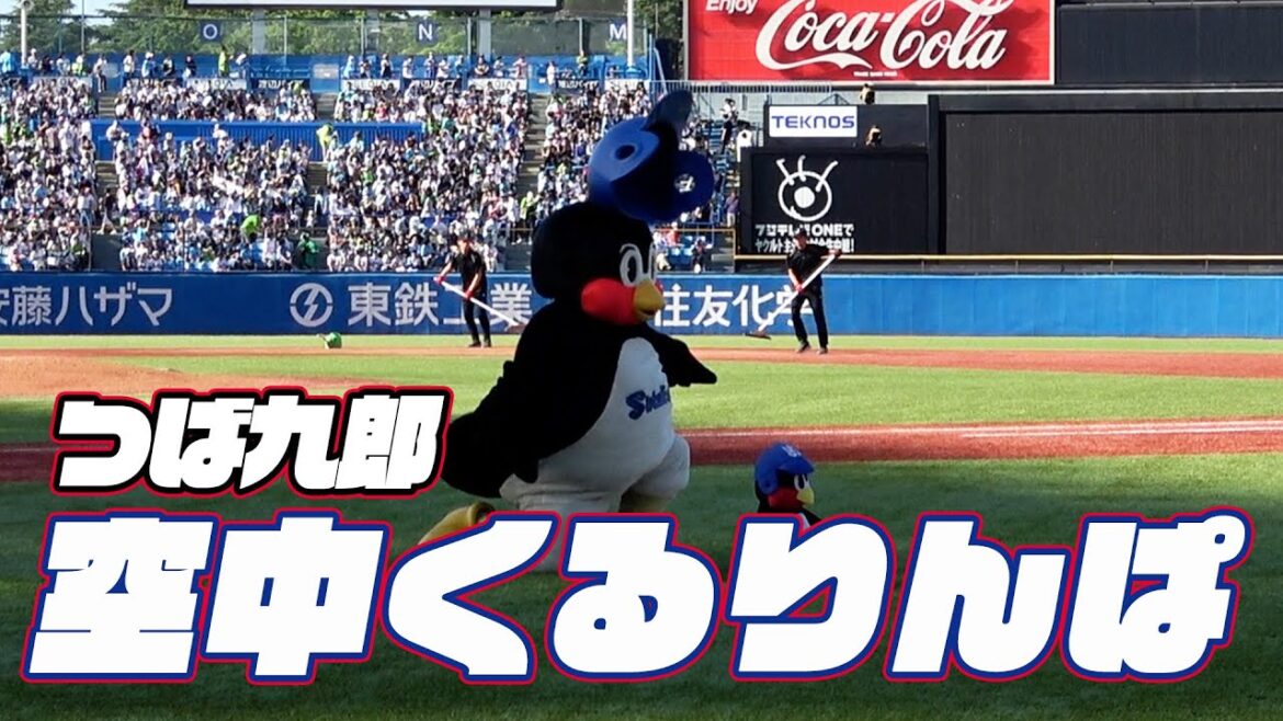 直撃！？つば九郎空中くるりんぱ｜2024年5月3日中日ドラゴンズ戦（神宮球場）