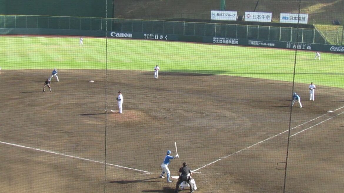 今川優馬にデッドボールで無死満塁のピンチを招く馬場皐輔2024年4月16日 イースタンリーグ読売ジャイアンツ 対 日本ハムファイターズ