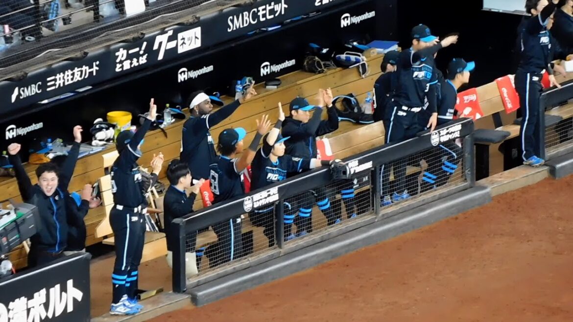 【日本ハム】万波中正選手 初回先制タイムリーの瞬間 ベンチの様子【2024年4月20日】