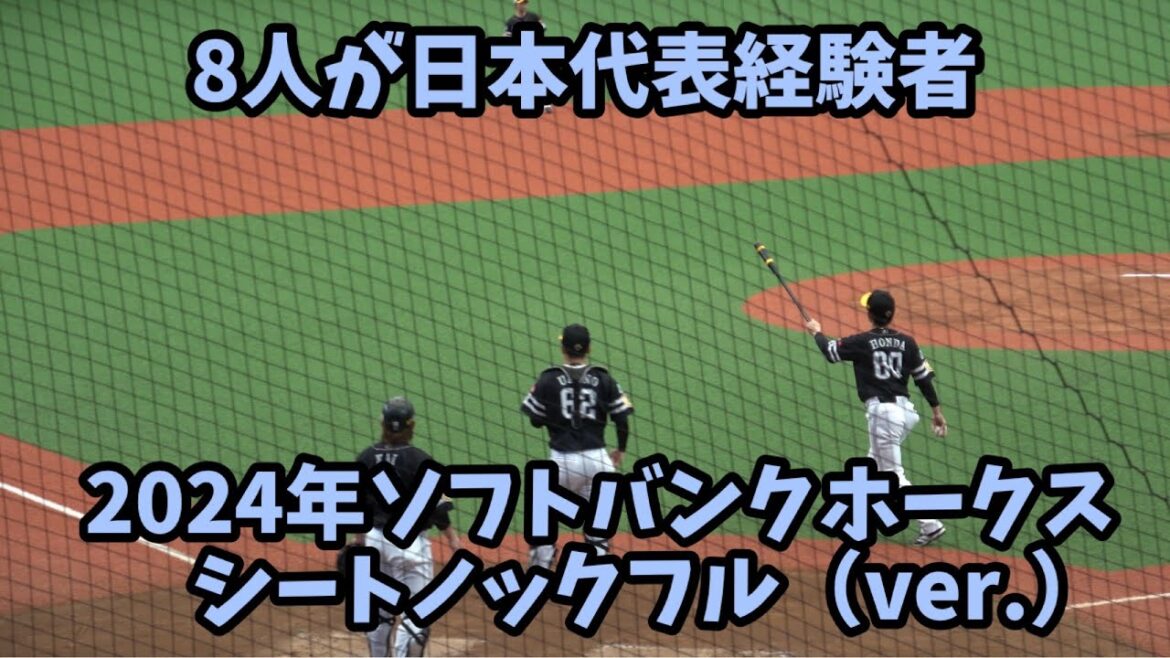 鬼肩集結⚾️8人が代表経験者⚾️本多コーチの愛情あるソフトバンクホークスシートノック‼️フルバージョン（ベルーナ版）😳2024.5.4