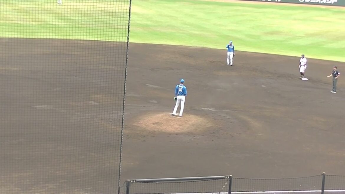 浅野翔吾が盗塁してチャンスで松原聖弥（2024年4月18日  読売ジャイアンツ対 日本ハムファイターズ 2軍）