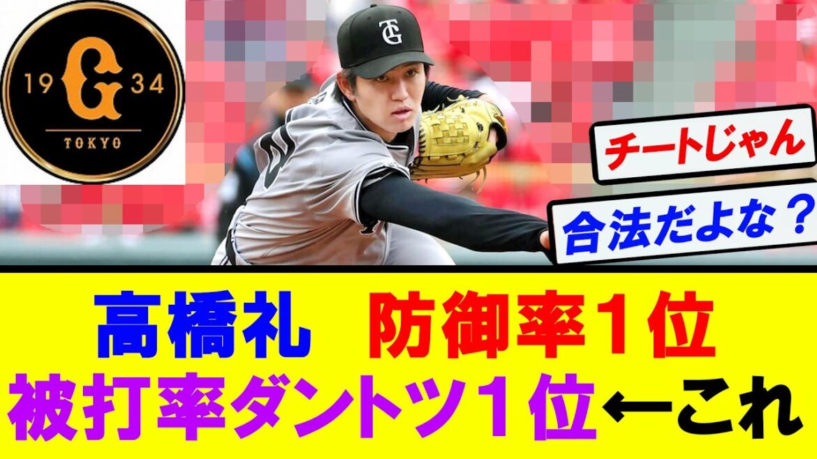 【巨人】高橋礼　セ・リーグを支配下に収めてしまうｗｗｗ