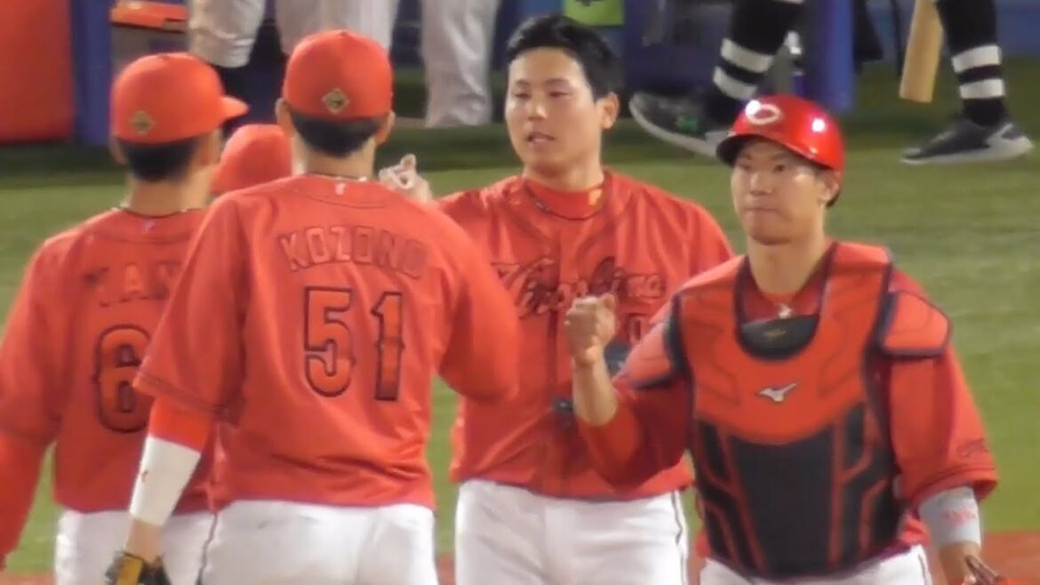 今季抜群の安定感が漂う栗林良吏がオスナ、村上、サンタナを3凡！広島カープ4連勝の瞬間全球ハイライト！2024年4月23日