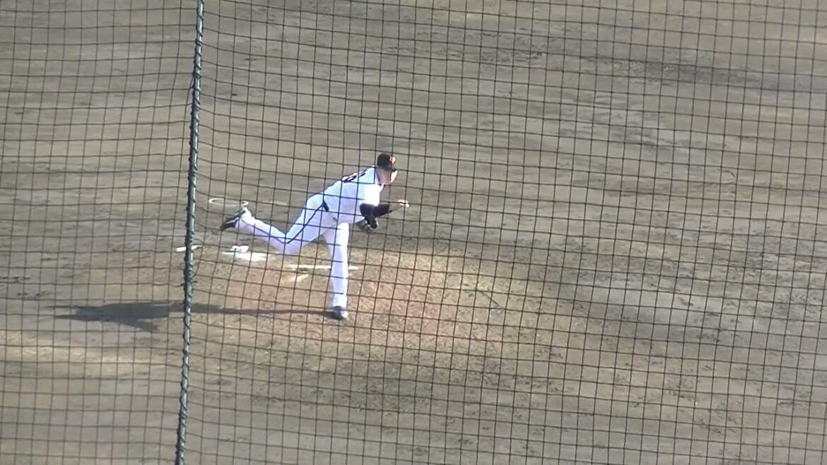 馬場 皐輔の投球フォーム（読売ジャイアンツ対 日本ハムファイターズ 2軍戦2024年4月16日）