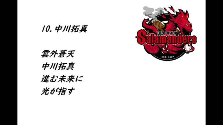 【独立リーグ】火の国サラマンダーズ・中川拓真選手応援歌【MIDI】