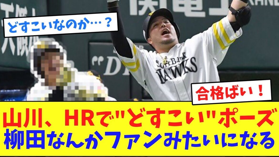 山川、HRで"どすこい"ポーズ、柳田なんかファンみたいになる【ネット反応集】