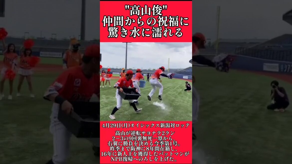 【阪神】"高山俊"仲間から祝福される！ #阪神 #阪神タイガース #オイシックス #高山俊  #shorts