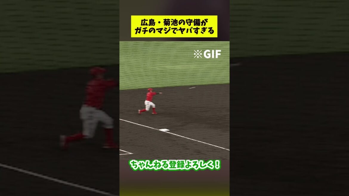 広島・菊池の守備がガチのマジでヤバすぎると話題に#shorts #プロ野球
