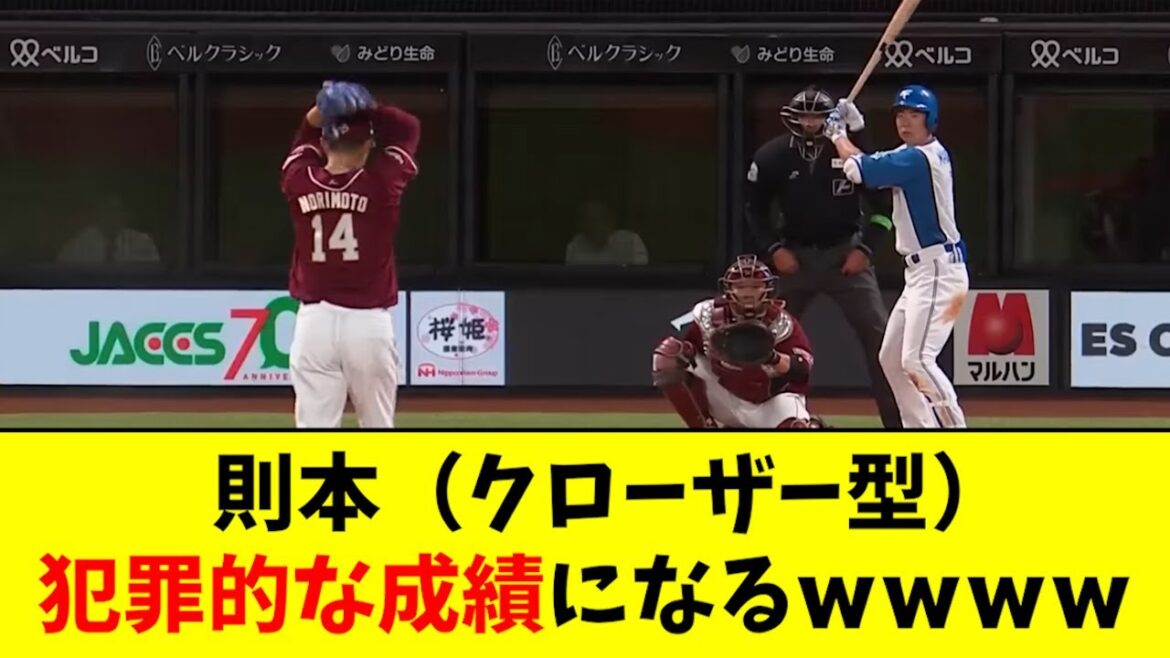 【日本No  1】則本、抑えとして完璧の成績の残すwwwwww