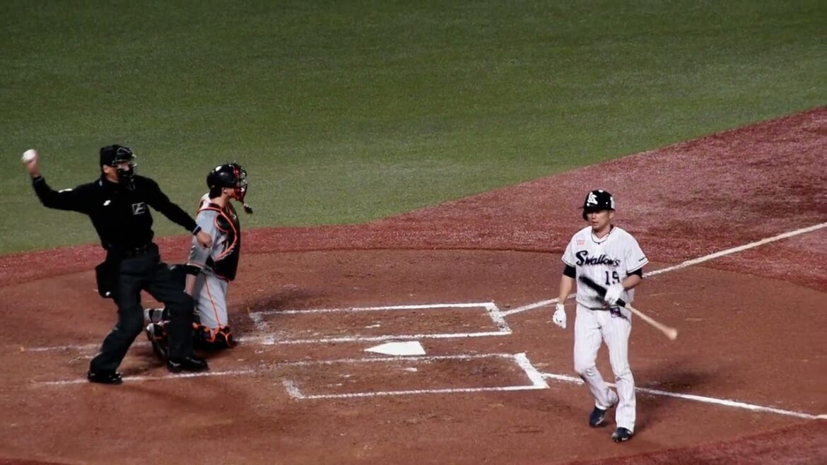 石川雅規 投手　ファールを打つ