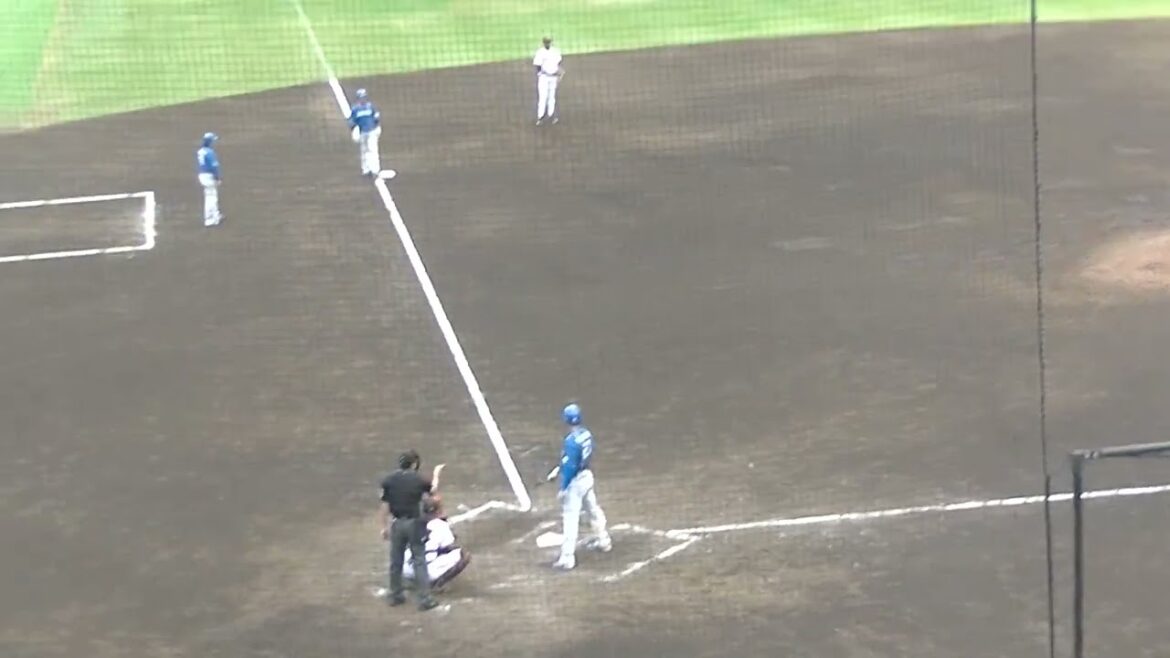 ピンチで古川裕大を三振にとる直江大輔（2024年4月18日  読売ジャイアンツ対 日本ハムファイターズ 2軍）