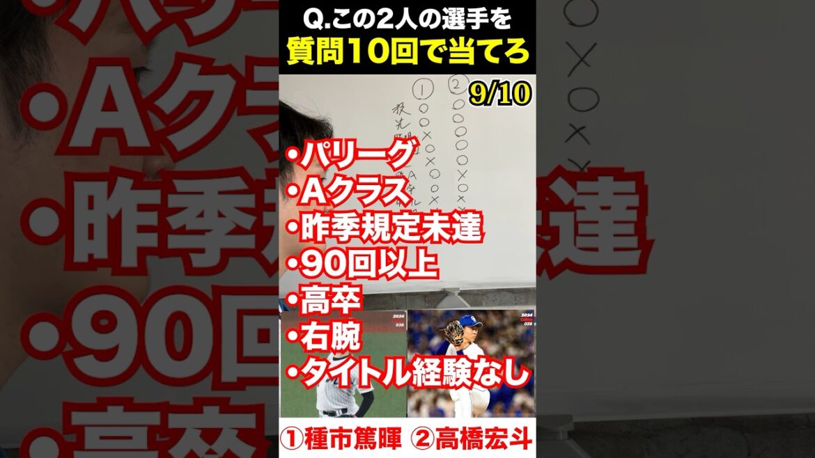 プロ野球アキネーター #種市篤暉 #高橋宏斗 #プロ野球 #アキネーター #プロ野球チップス