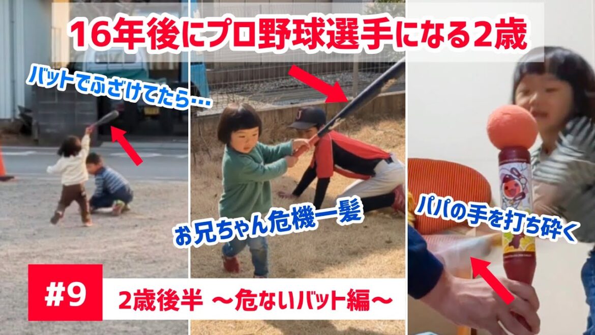 16年後にプロ野球選手になる2歳〈#9〉危ないバット編