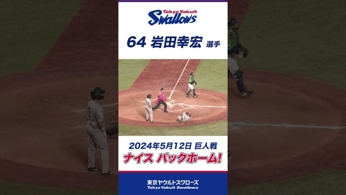 ピンチを救ったバックホーム！岩田幸宏選手  #shorts  #swallows #ヤクルト #東京ヤクルトスワローズ